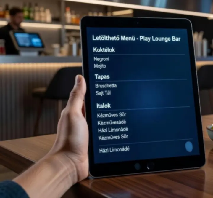 K.T.R étlapjának megjelenítése tableten